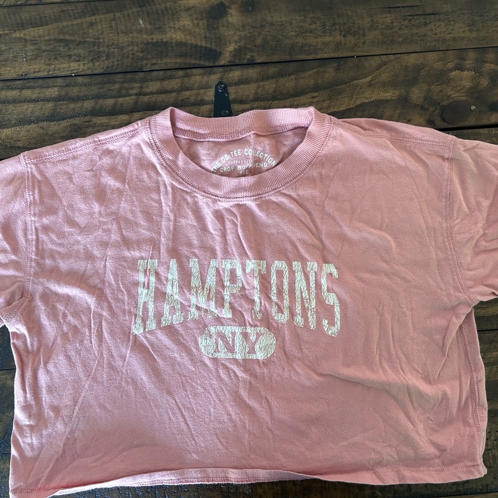 Aeropostale Pink Crop Boyfriend Tee